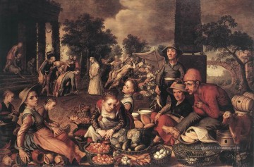  Christ Tableaux - Christ et l’adultère peintre d’histoire hollandais Pieter Aertsen